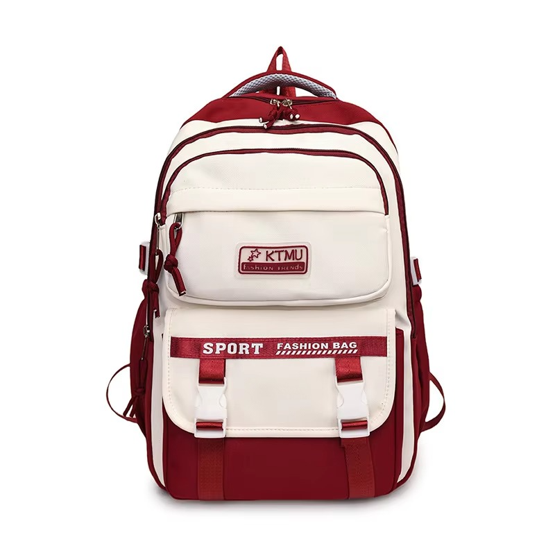 Lightweight School/College Student Backpack (Red)